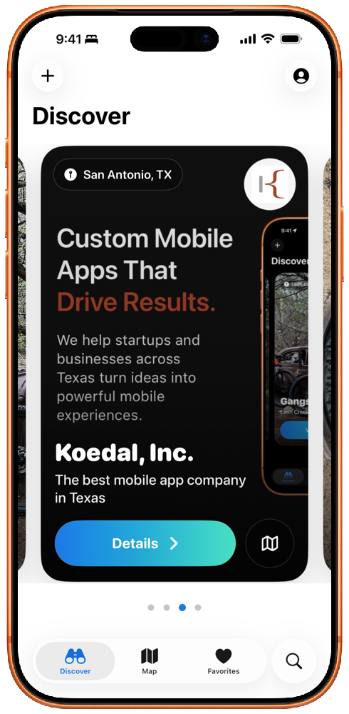 Discover feed showing sponsor placement among community photos